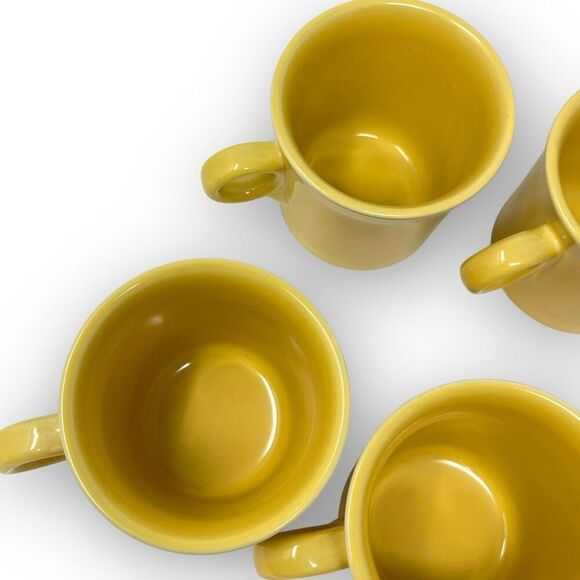 Lot of 6 Fiesta Fiestaware O-Ring Handle Coffee Mugs HLC USA Sunflower Yellow - Picture 8 of 10